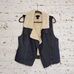 Steve Madden Sherpa Lined Denim Vest Size M/L